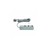Power-On 3 Gang BS Extension Socket with 5m Cable 13A